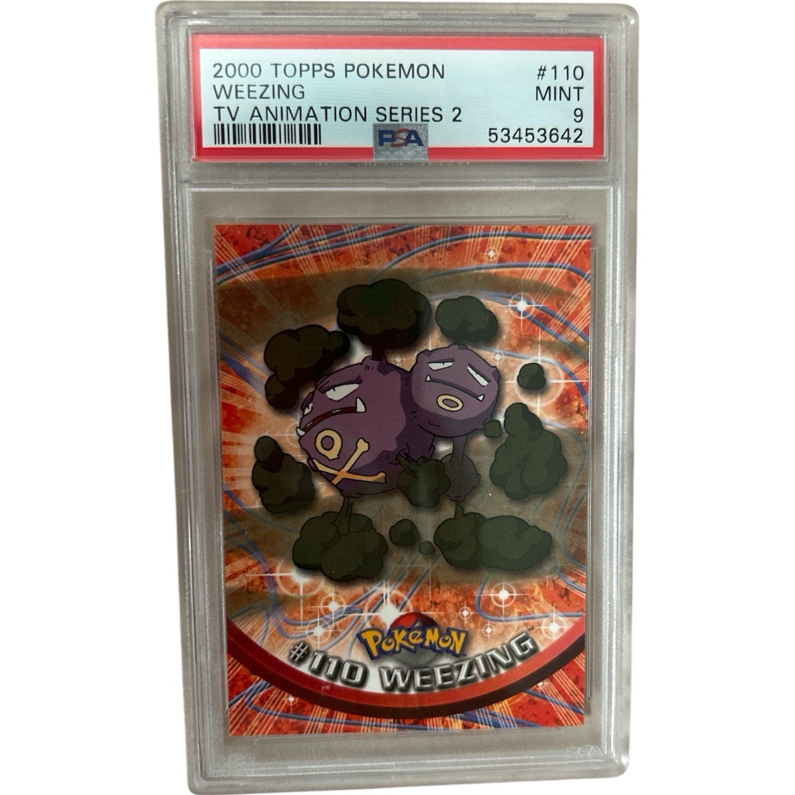 2000 TOPPS POKEMON TV ANIMATION SER 2 #110 WEEZING PSA 9
