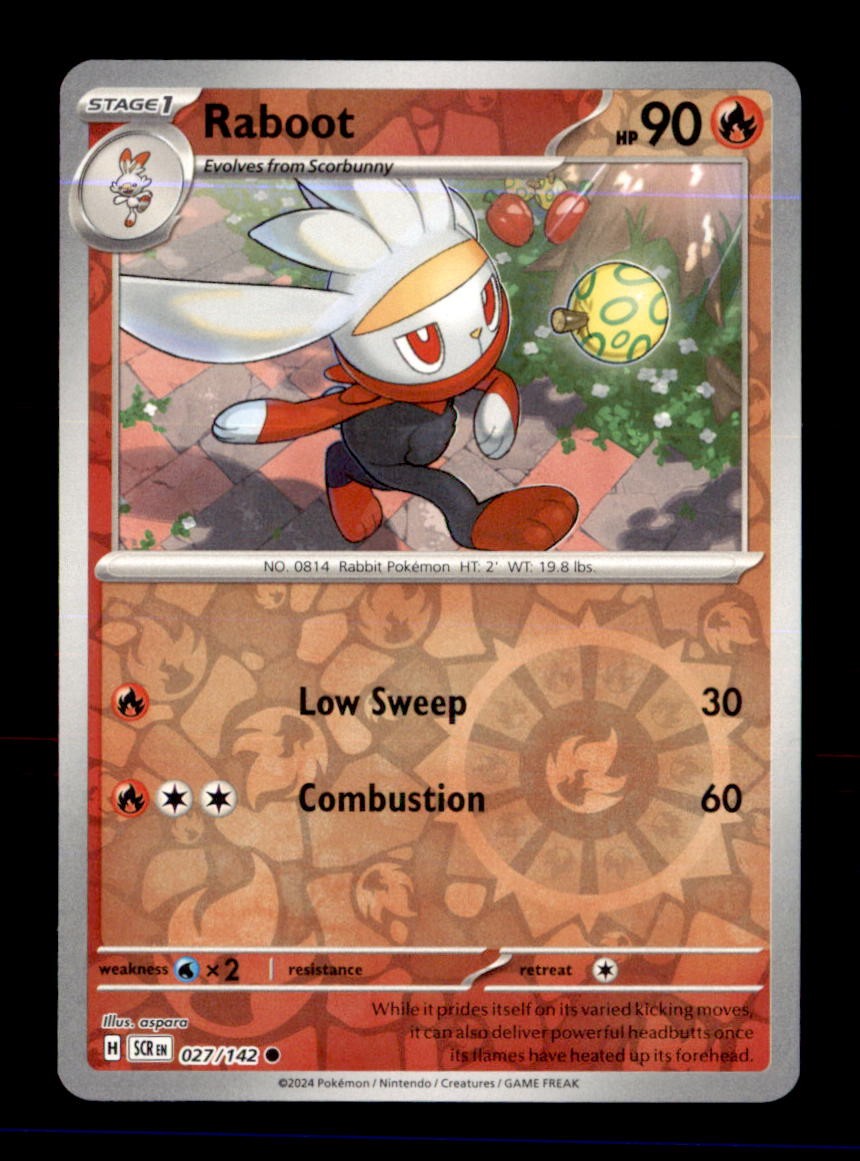 Raboot 27/142 Common Stellar Crown Pokemon Reverse Holo Near Mint