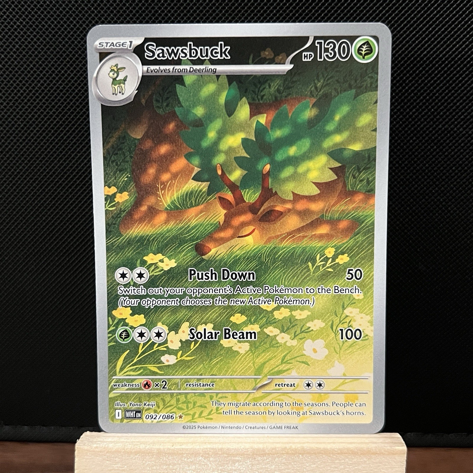 Pokémon TCG Sawsbuck 092/086 White Flare Illustration Card NM Condition