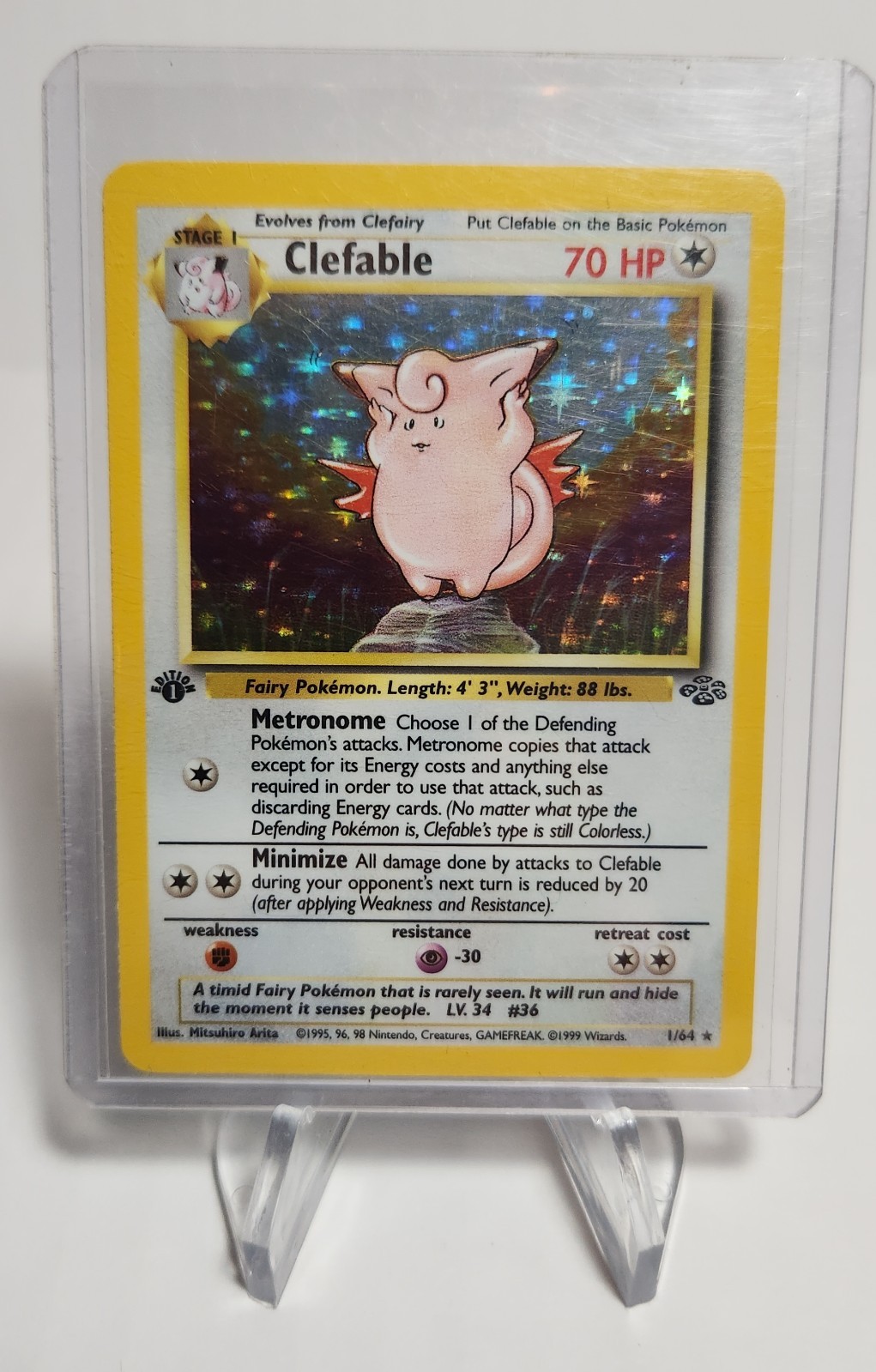 Pokemon TCG – Clefable – 1st Edition Holo – Lightly Played – 01/64 Jungle Set