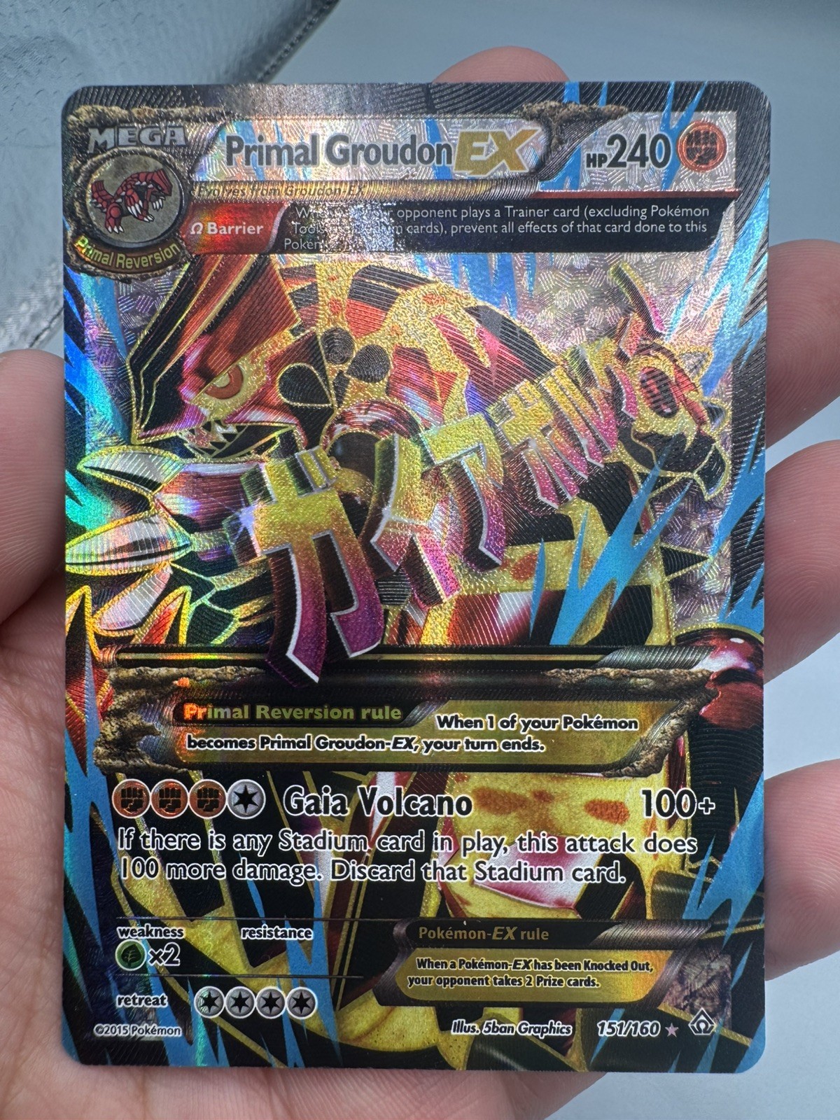 Primal Groudon EX Full Art Ultra Rare Card Ancient Origins 151/160 NM