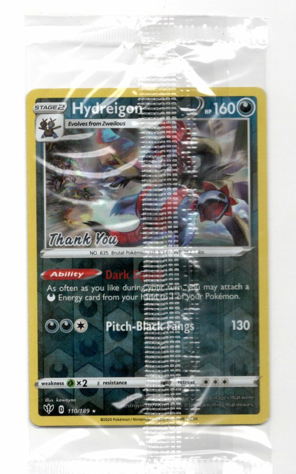 Pokemon Sealed Hydreigon Thank You Promo 110/189 Holofoil