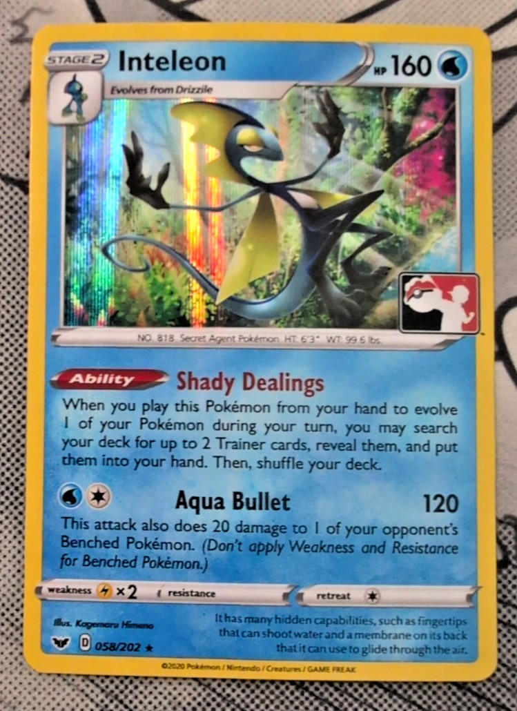 Inteleon 058/202 Holo Pokemon Play! Prize Pack Series 1