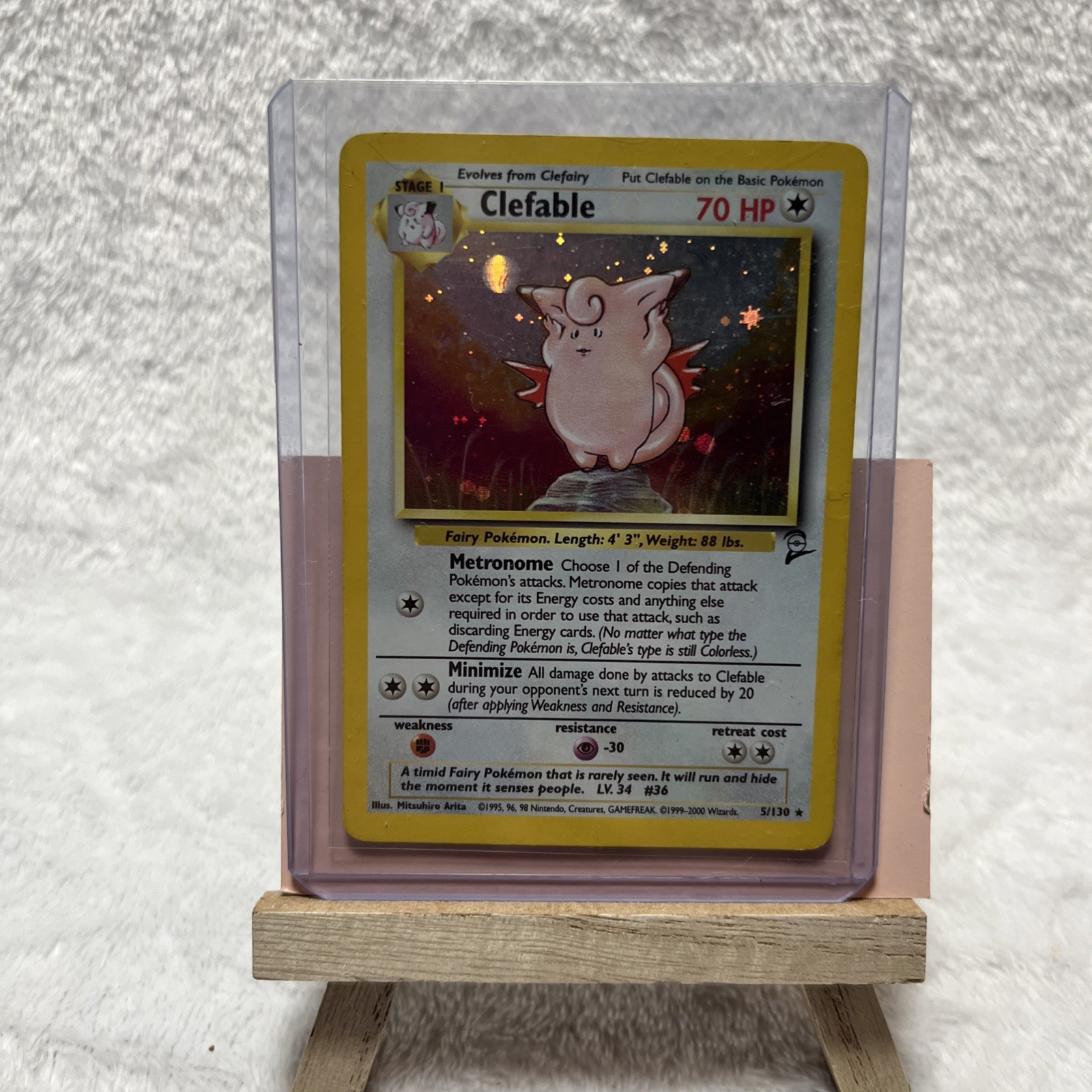 Pokémon TCG Clefable Jungle 01/64 Holo Rare 70 HP 1999 Card
