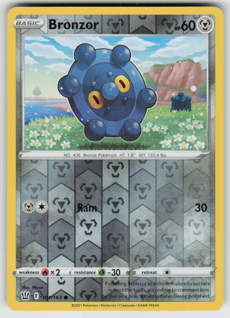 PO-04 Reverse Holo Bronzor 101/163 Common SWSH05: Battle Styles NM