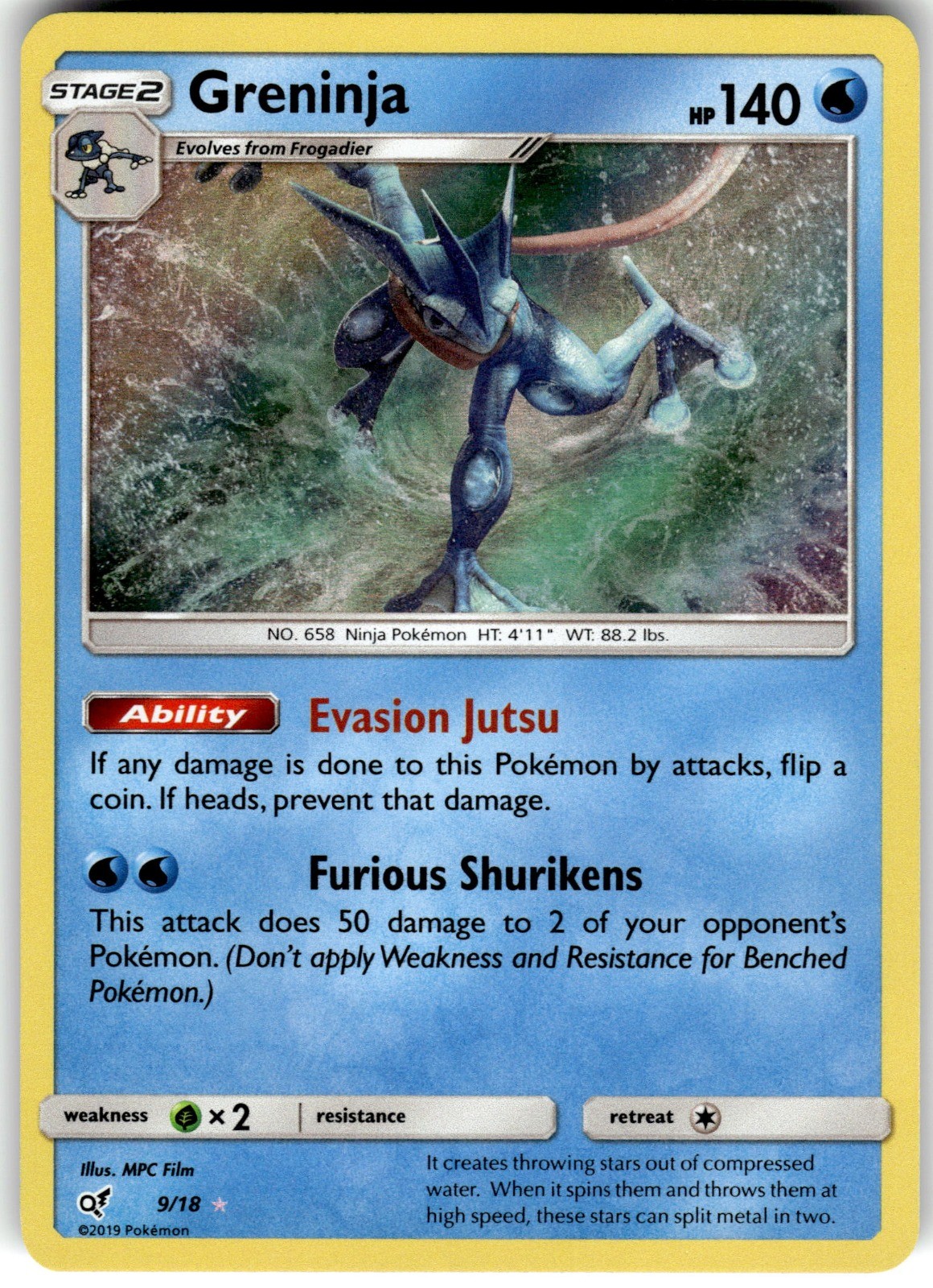 Greninja Detective Pikachu 9/18 2019 NM