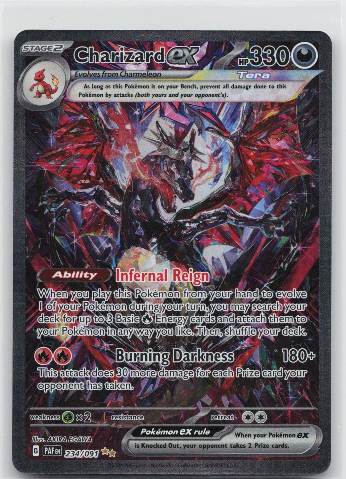 Charizard ex Holo Special Illustration Rare SV: Paldean Fates 234/091 NM