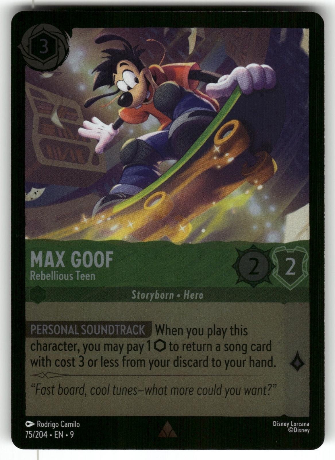 Max Goof – Rebellious Teen 75/204 Rare Fabled Lorcana Cold Foil Near Mint