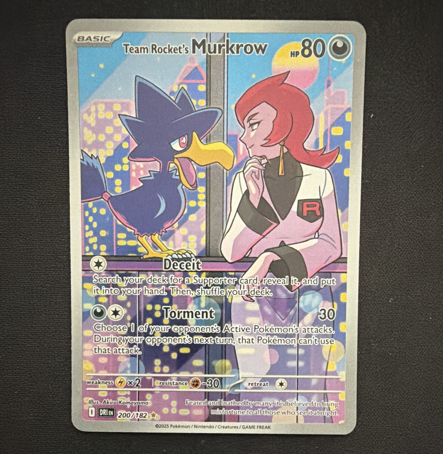 Pokémon Team Rocket’s Murkrow 200/182 Destined Rivals Illustration Rare Holo EN