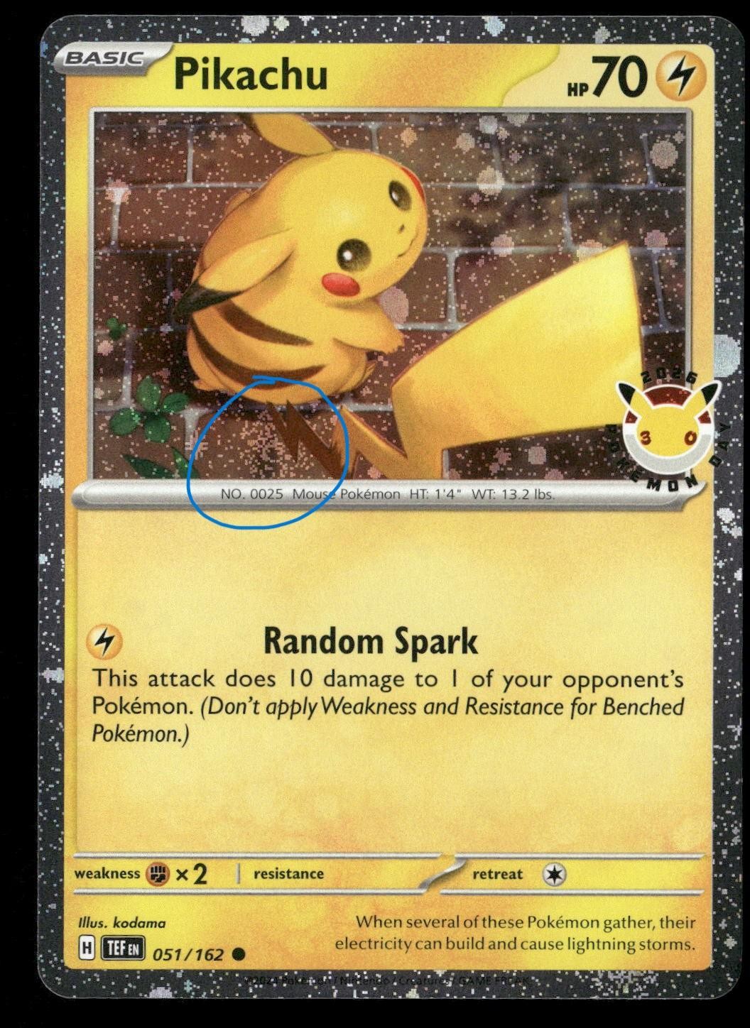 Pikachu 051/162 Pokemon Day 30th Anniversary Promo Holo Pokemon NM/M *SWIRL*