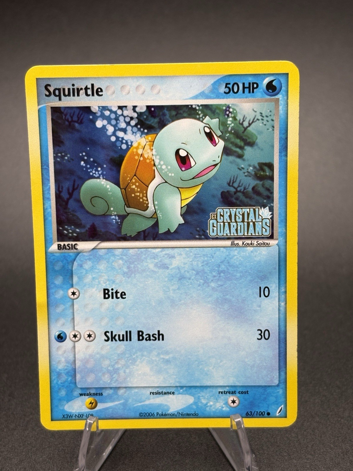 2006 Pokemon EX Crystal Guardians #63 Squirtle Reverse Holo