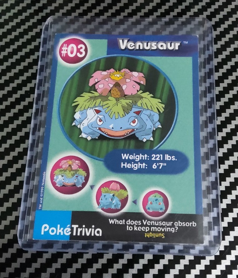 LP Venusaur Non Perforated #03 Pokemon Burger King Poketrivia Original 1999