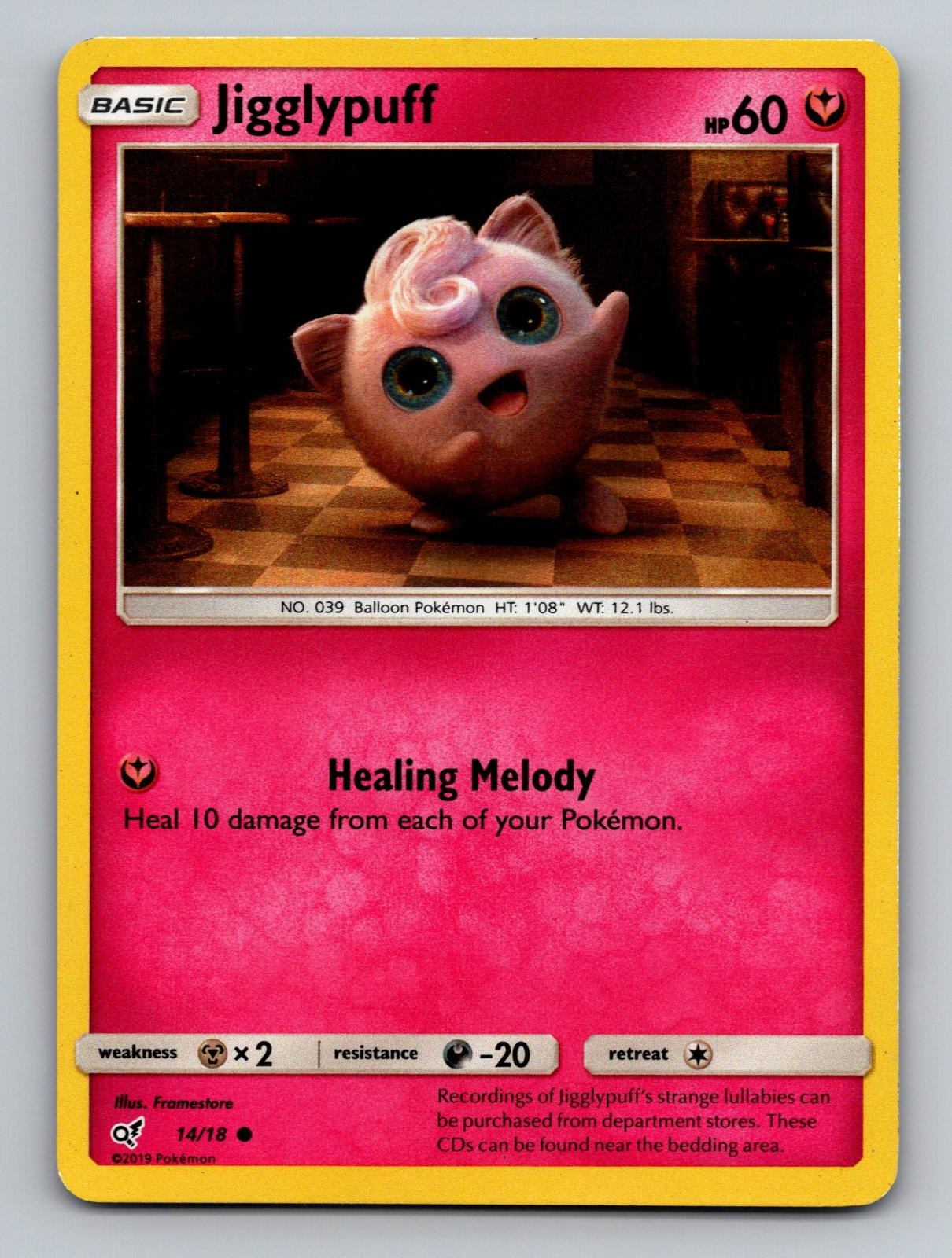 Jigglypuff 14/18 Detective Pikachu Common Holo Lightly Played
