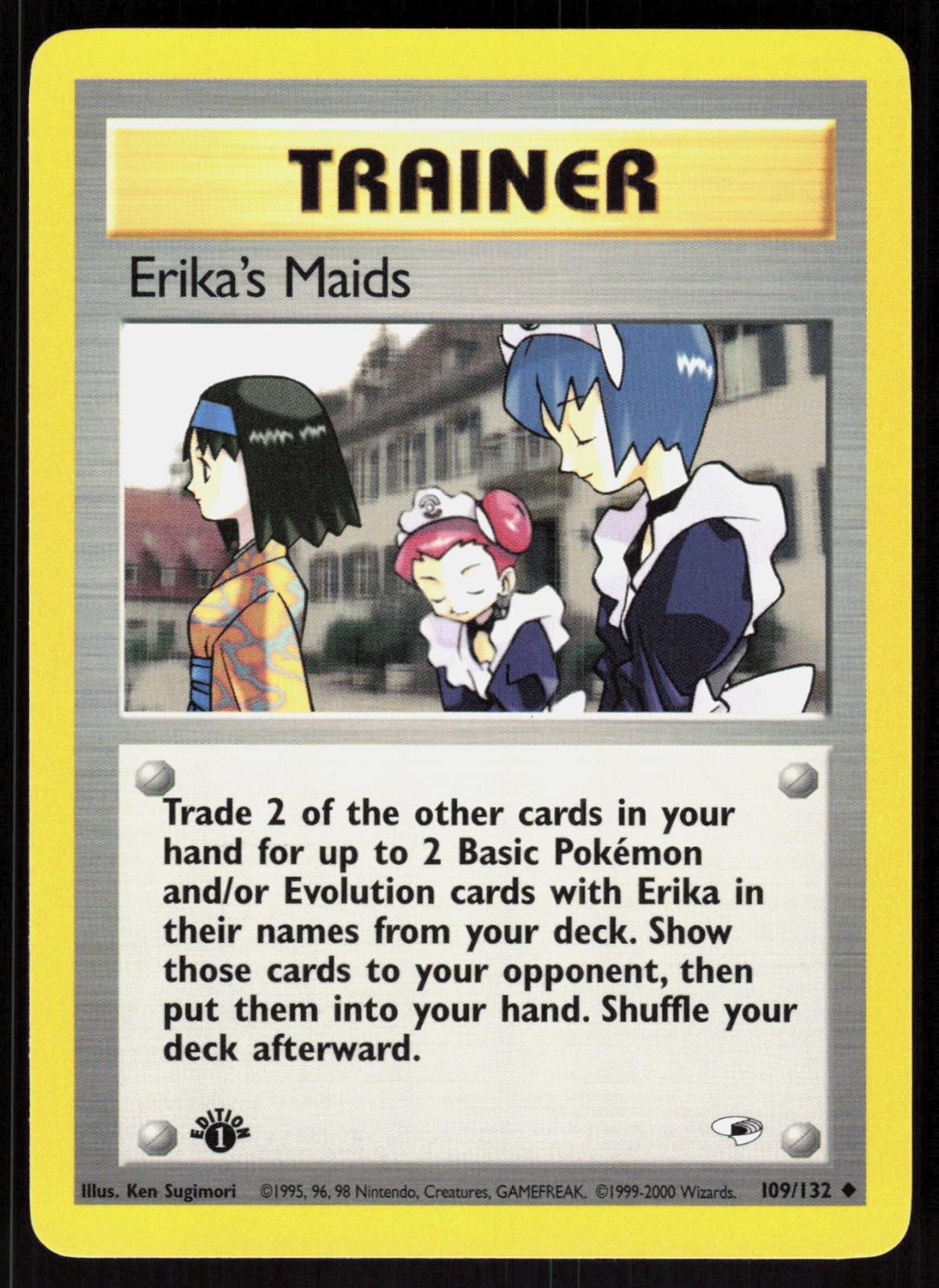 Erika’s Maids 109/132 Uncommon Gym Heroes Pokemon 1st Edition NM 01-08-111