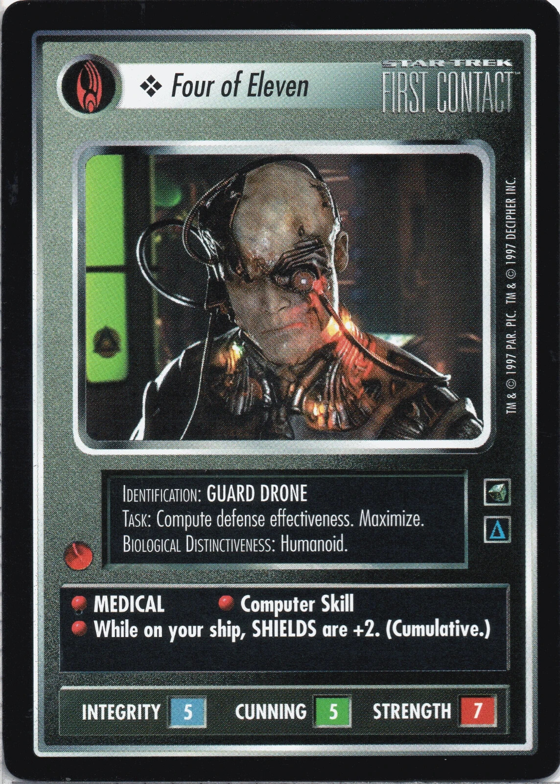 Star Trek CCG Four of Eleven Near-Mint/NM Common – First Contact 1997