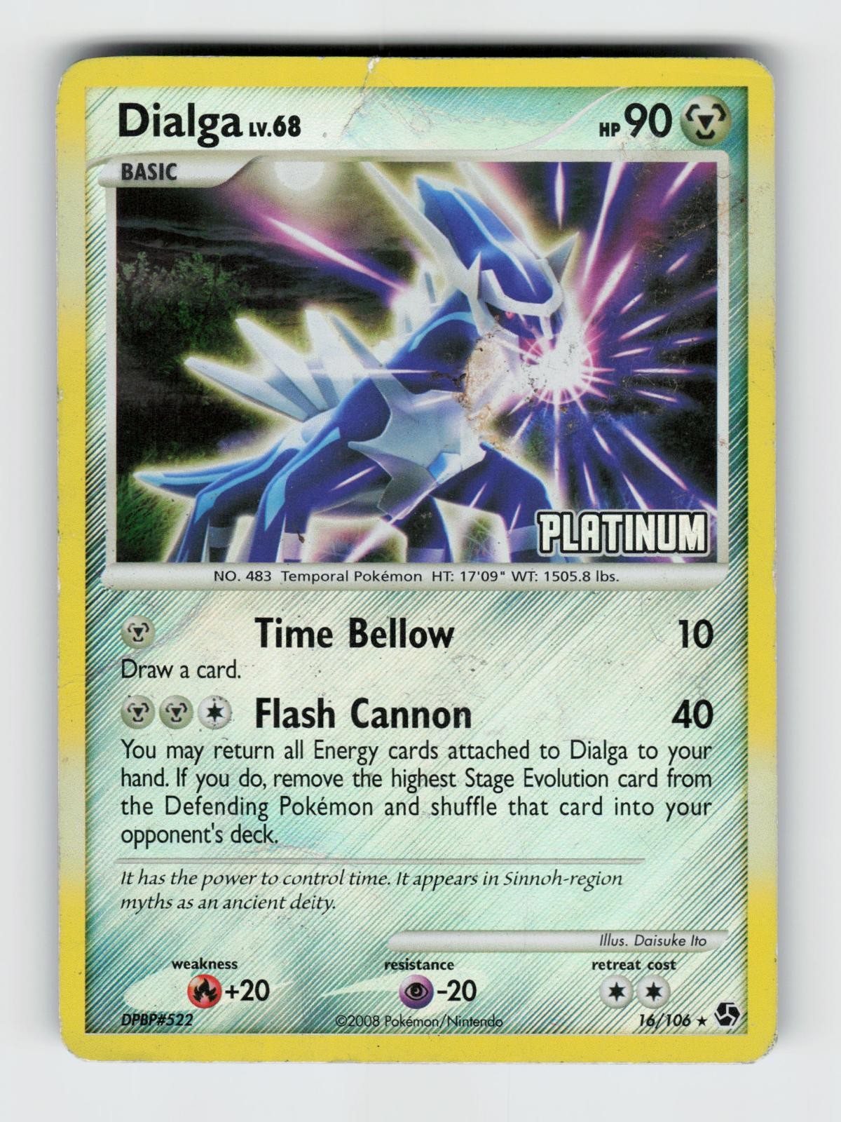 Dialga 016/106 Reverse Holo Promo Burger King Pokemon 2008 Heavily Played