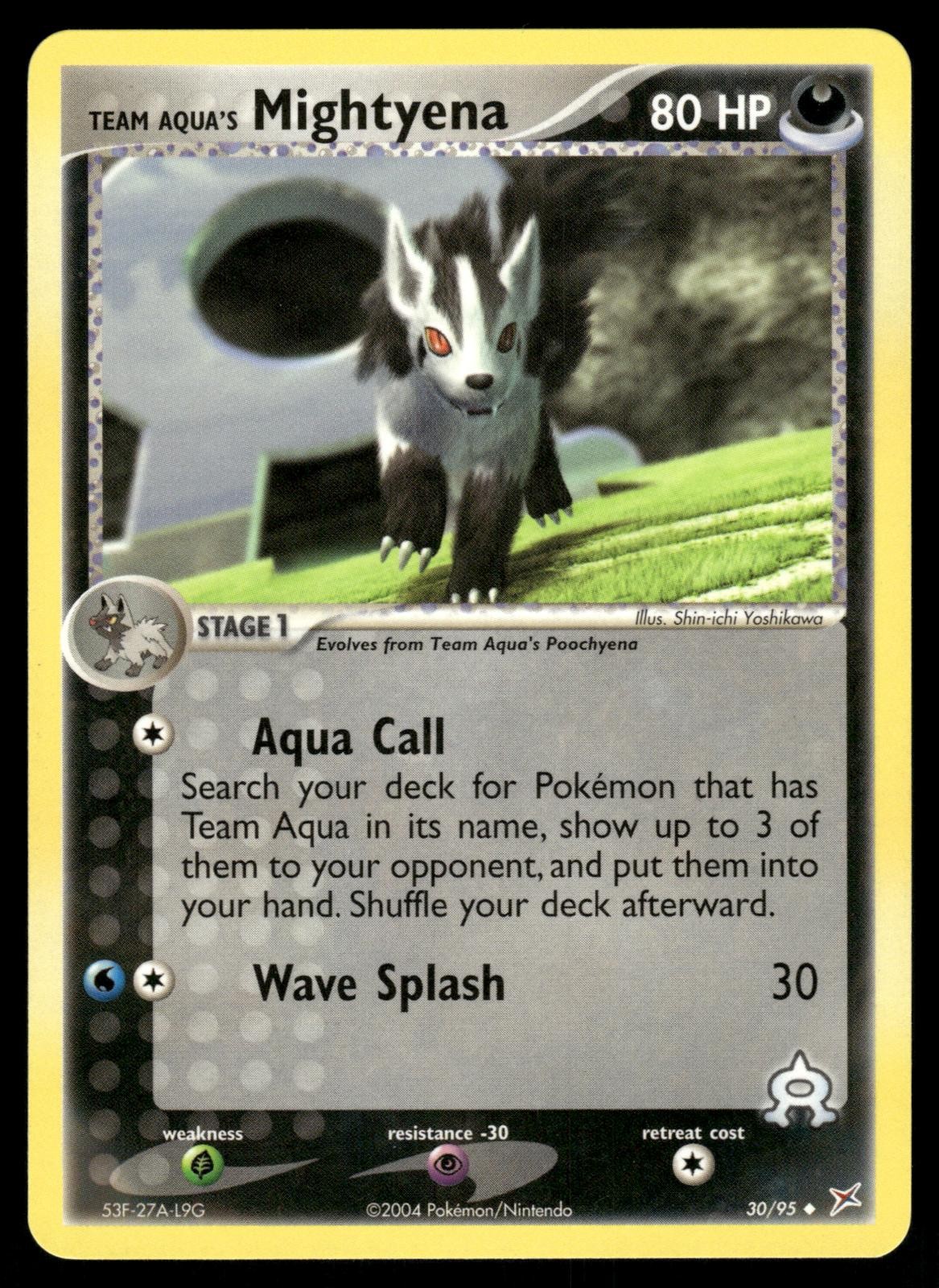 Team Aqua’s Mightyena 30/95 Uncommon Team Magma vs Team Aqua Pokemon LP