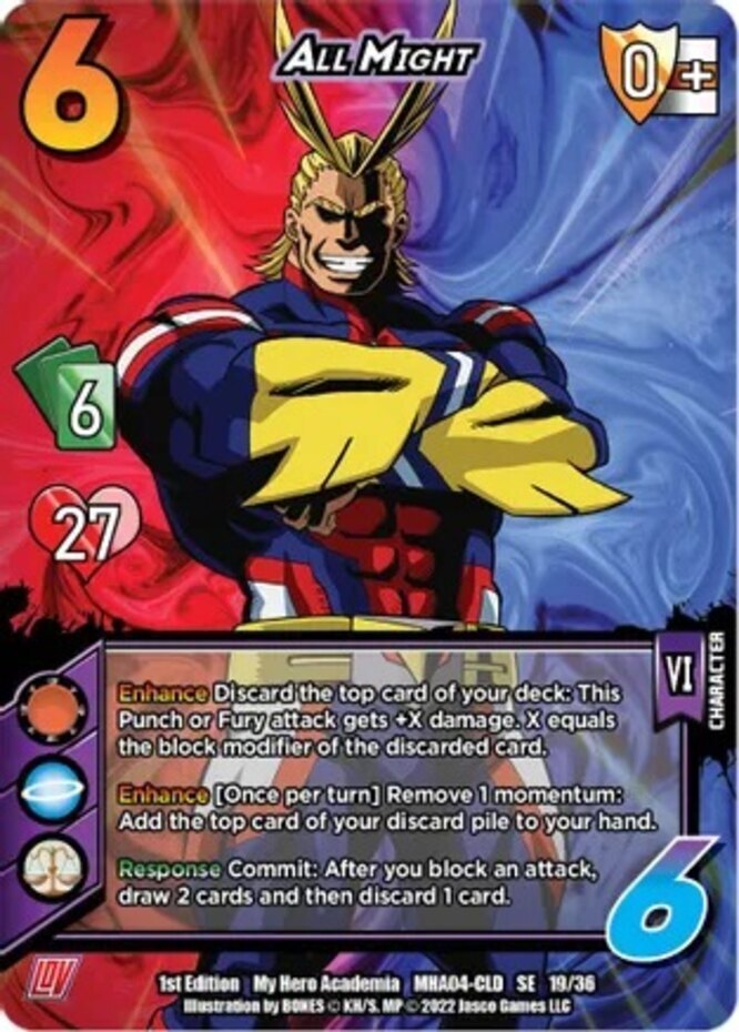 1X-All Might – 1st Edition-MHA04F-League of Villains (First Edition)-Universus