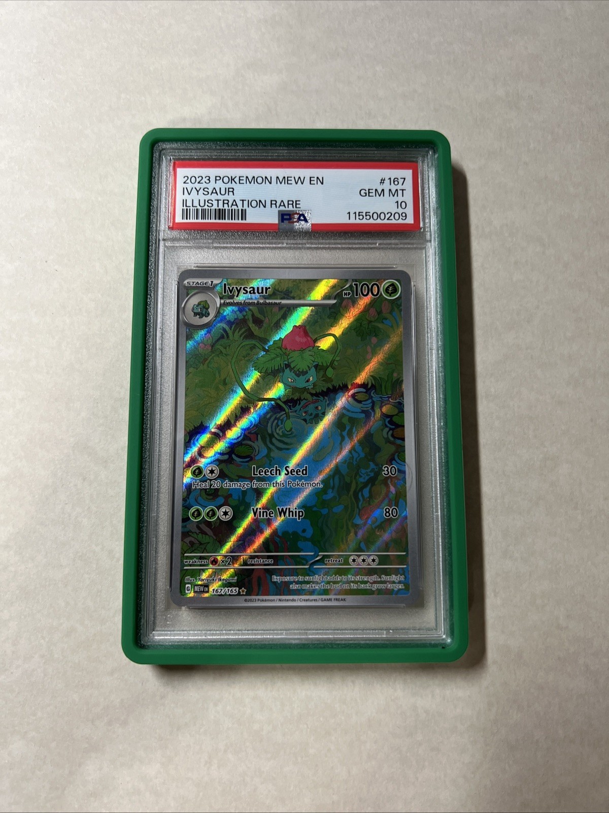 Ivysaur 167 Scarlet & Violet 151 Illustration Rare PSA 10