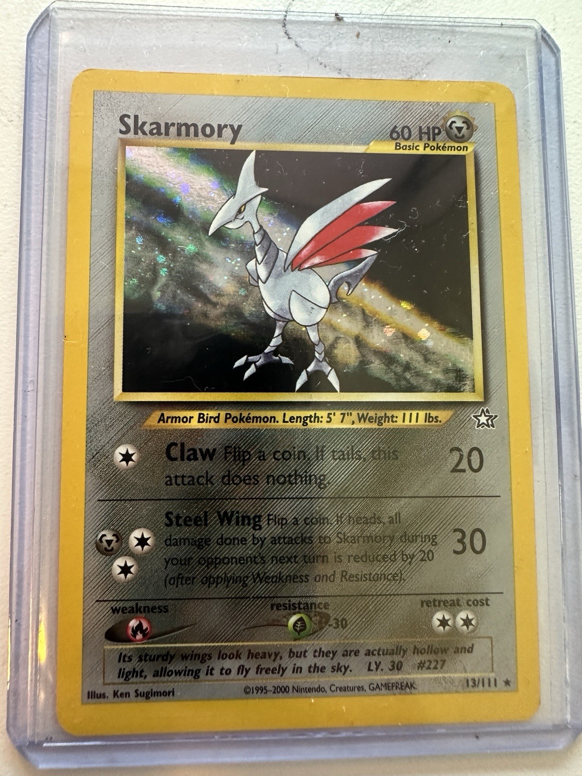 PSA 8 Skarmory 13/111 Neo Genesis Holo Rare Pokemon Card