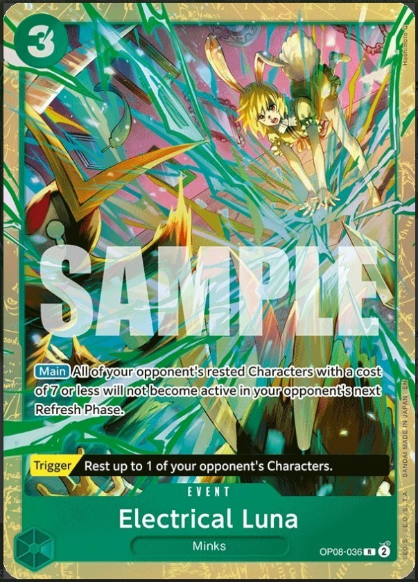 2026 ONE PIECE BEST SELECTION VOL. 5 – #036 ELECTRICAL LUNA (OP08-036) – PSA 10