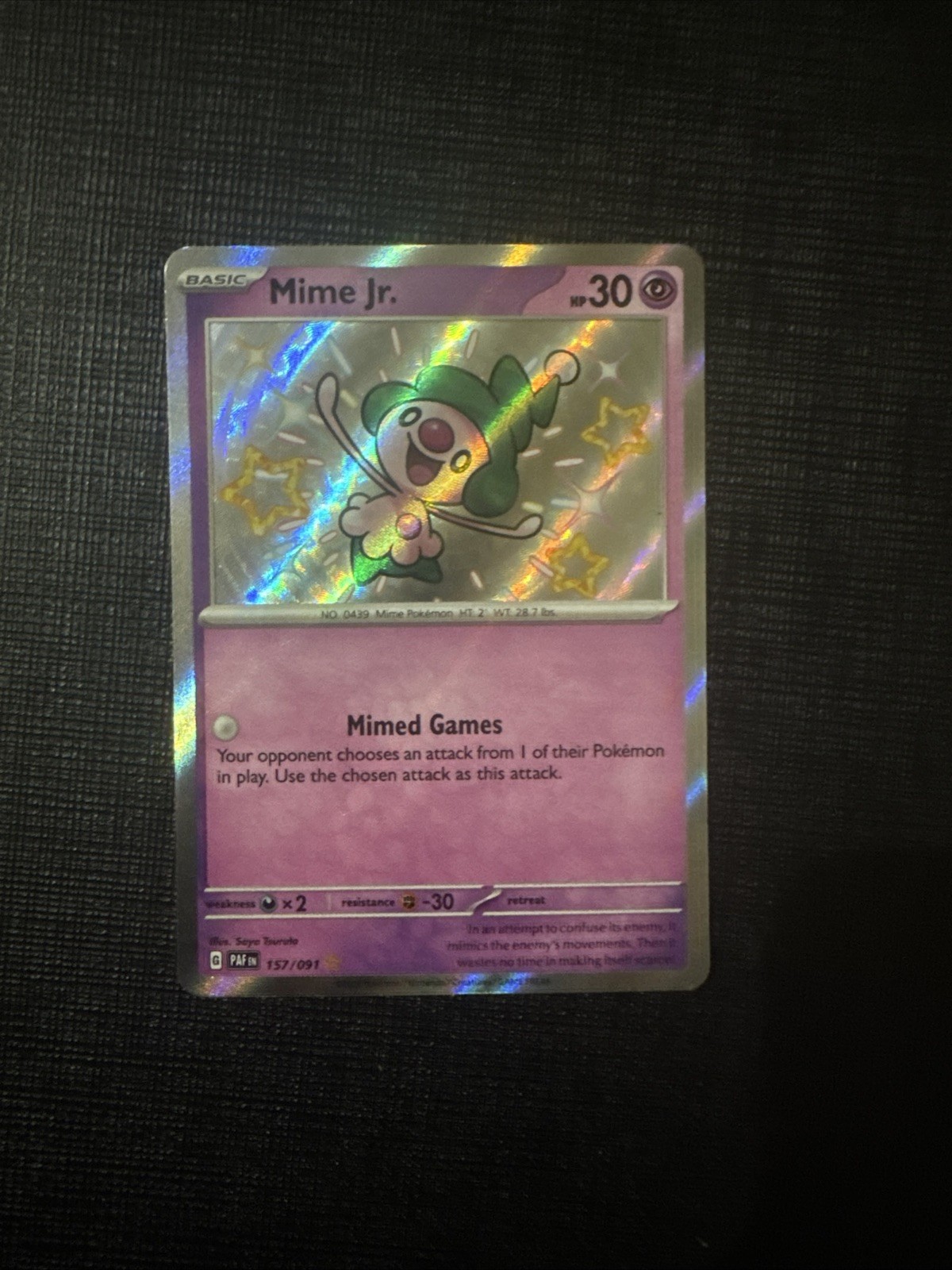 Pokemon Company Mime Jr. 157/091 SV Paldean Fates Shiny Rare