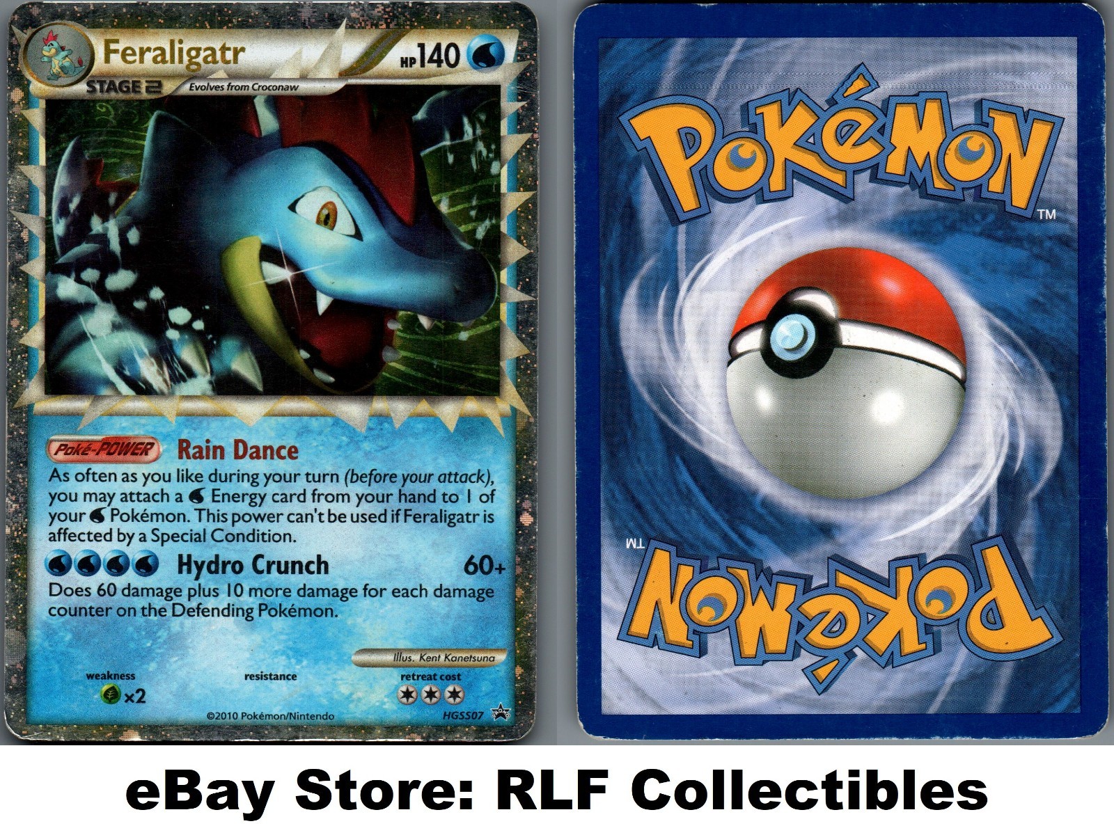 2010 Pokemon, HGSS Promos, #HGSS07 Feraligatr, Holo Black Star Promo