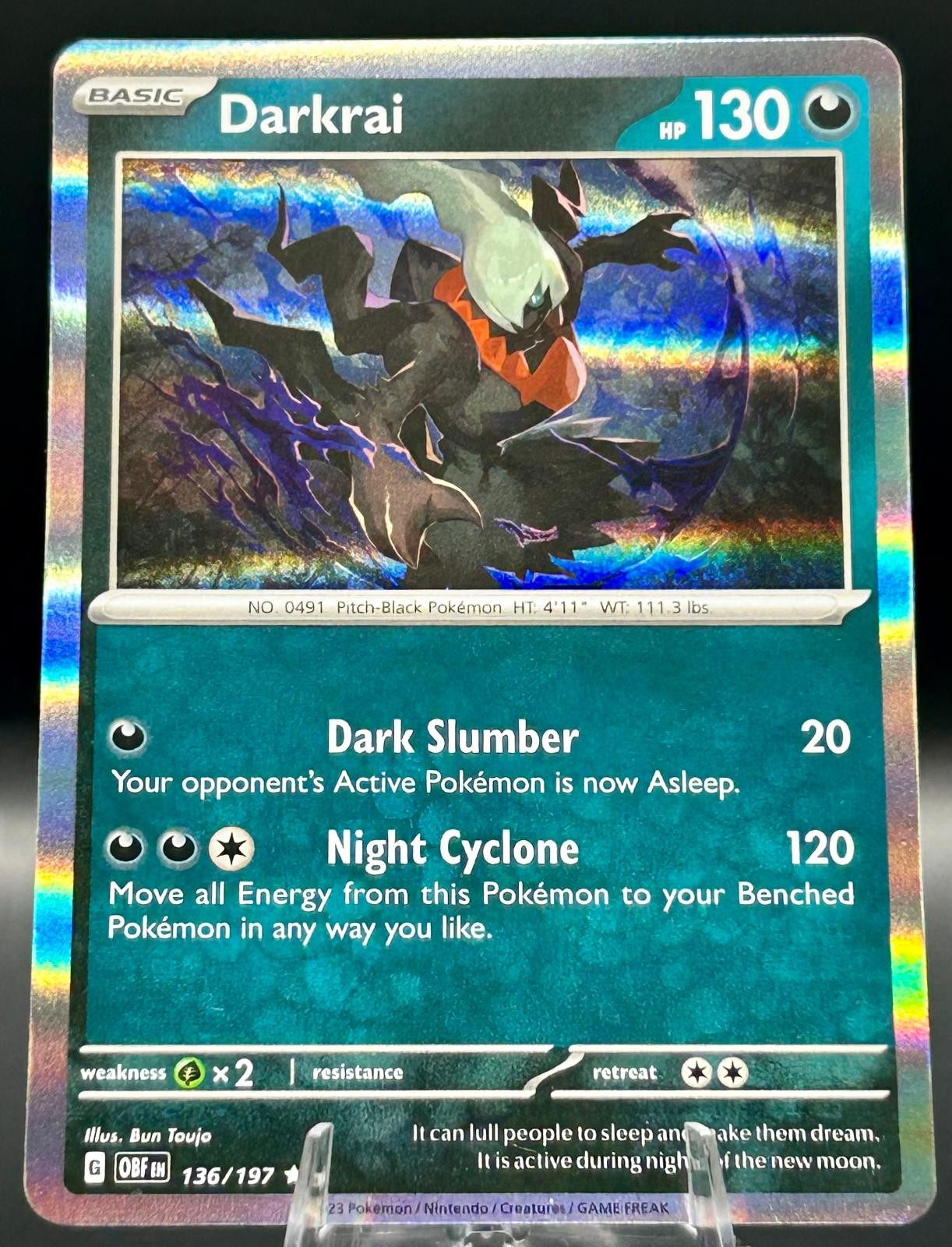 Darkrai 136/197 Rare Obsidian Flames Pokemon TCG Holo Near Mint