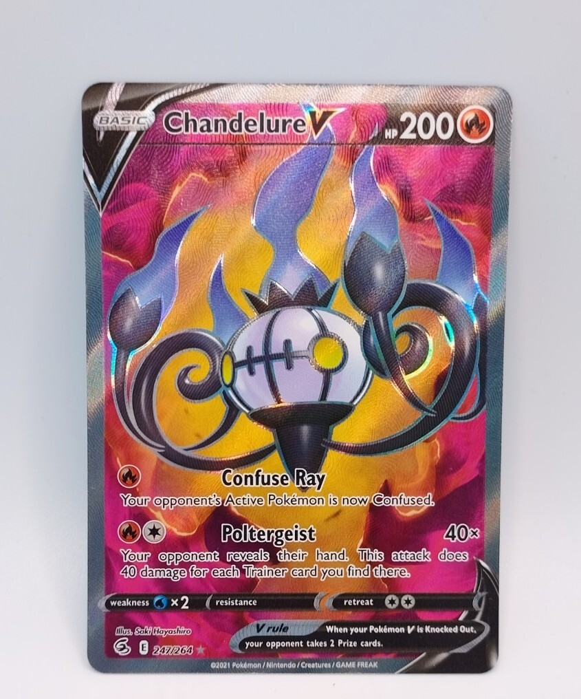 Chandelure V 247/264 Full Art Holo Ultra Rare Pokemon NM Fresh Pull