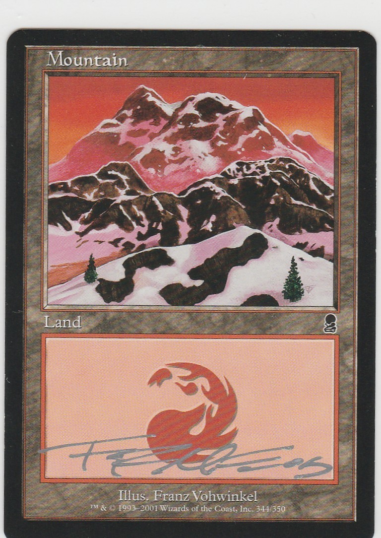 Magic the Gathering ~ Mountain (344 B) ~ M/NM ~ Odyssey ~ Signed by Artist #16