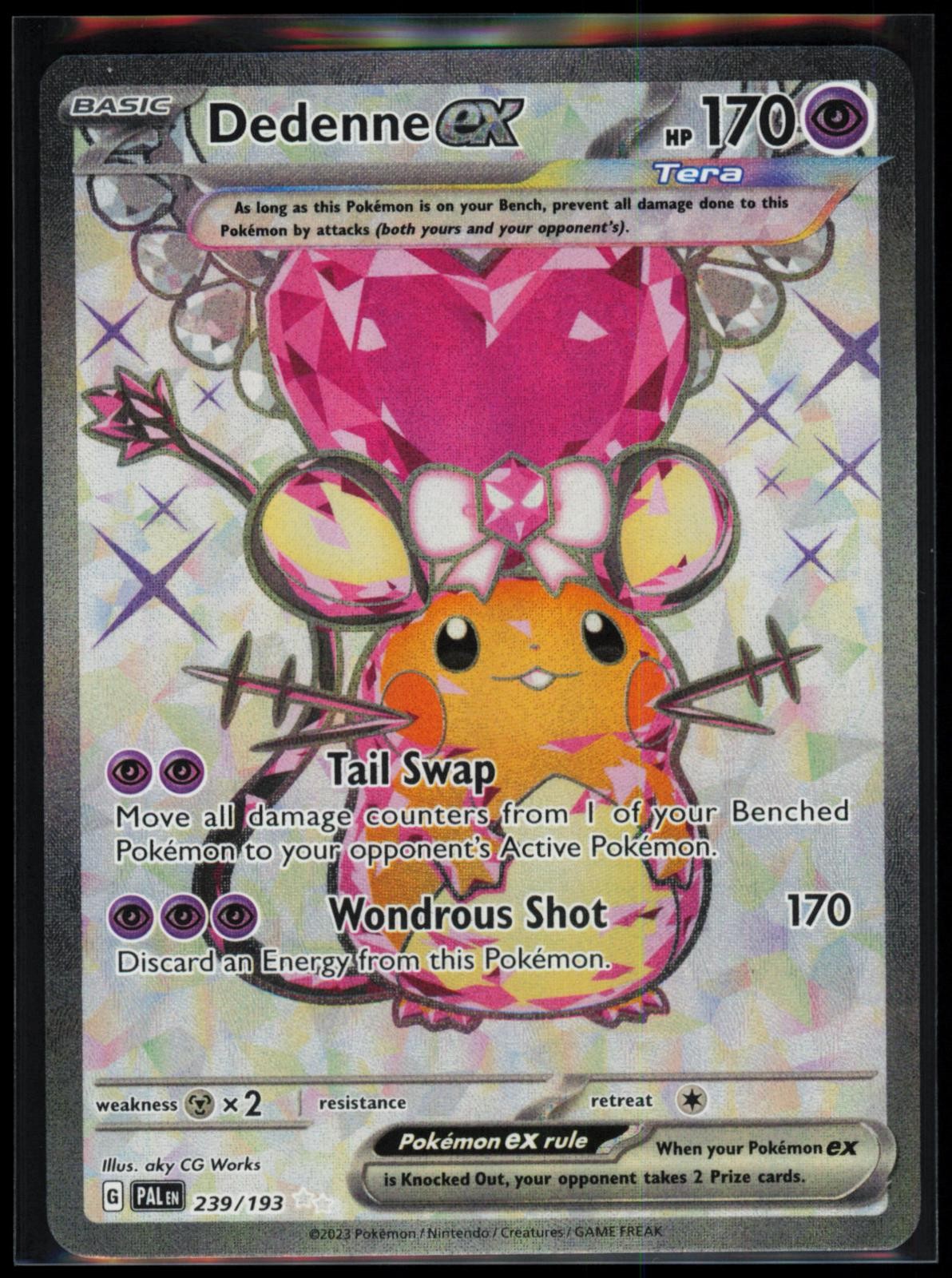 DEDENNE EX 239/193 ULTRA RARE PALDEA EVOLVED POKEMON HOLO NEAR MINT
