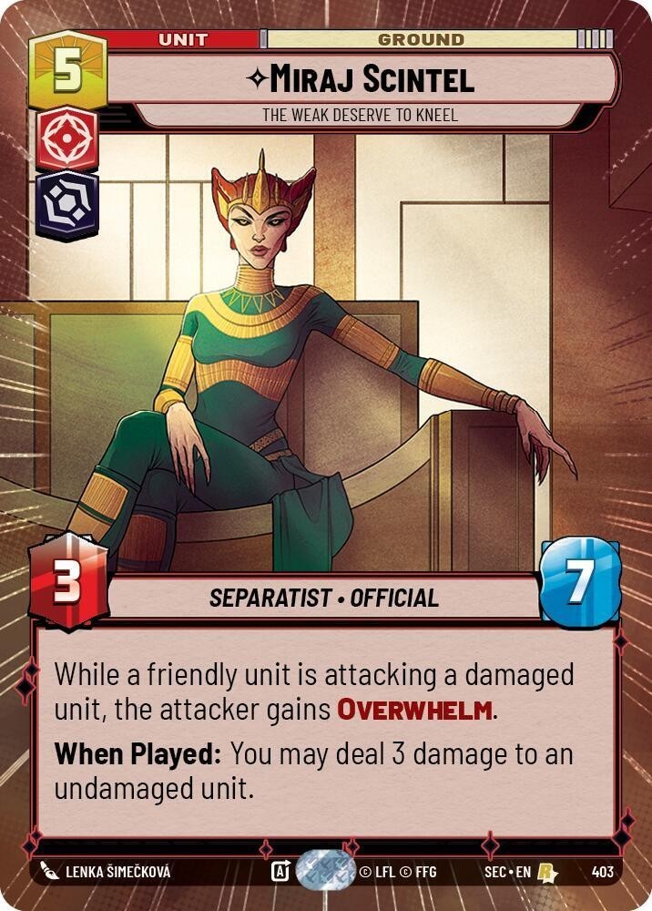 Miraj Scintel Hyperspace – SEC 403 NM – Star Wars Unlimited