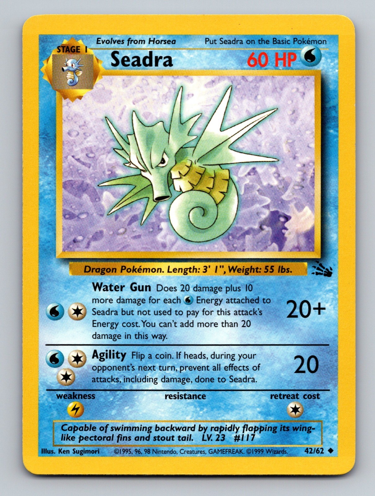 Seadra Fossil Uncommon 42/62 Pokemon