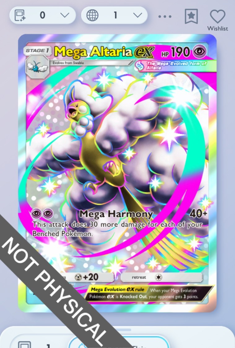Pokemon TCG POCKET – Mega Altaria shiny 2⭐, Paradox Drive, English