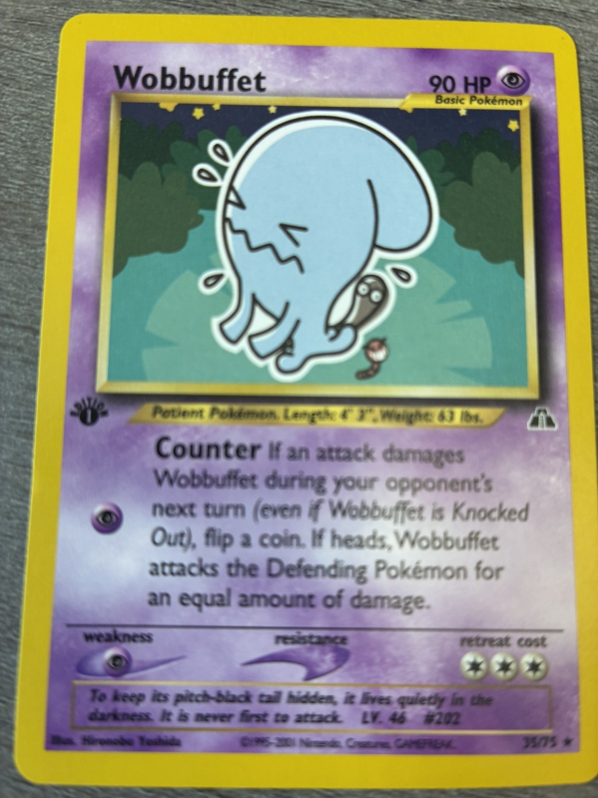 Pokémon TCG – Wobbuffet 35/75 Neo Discovery 1st Edition – Excellent