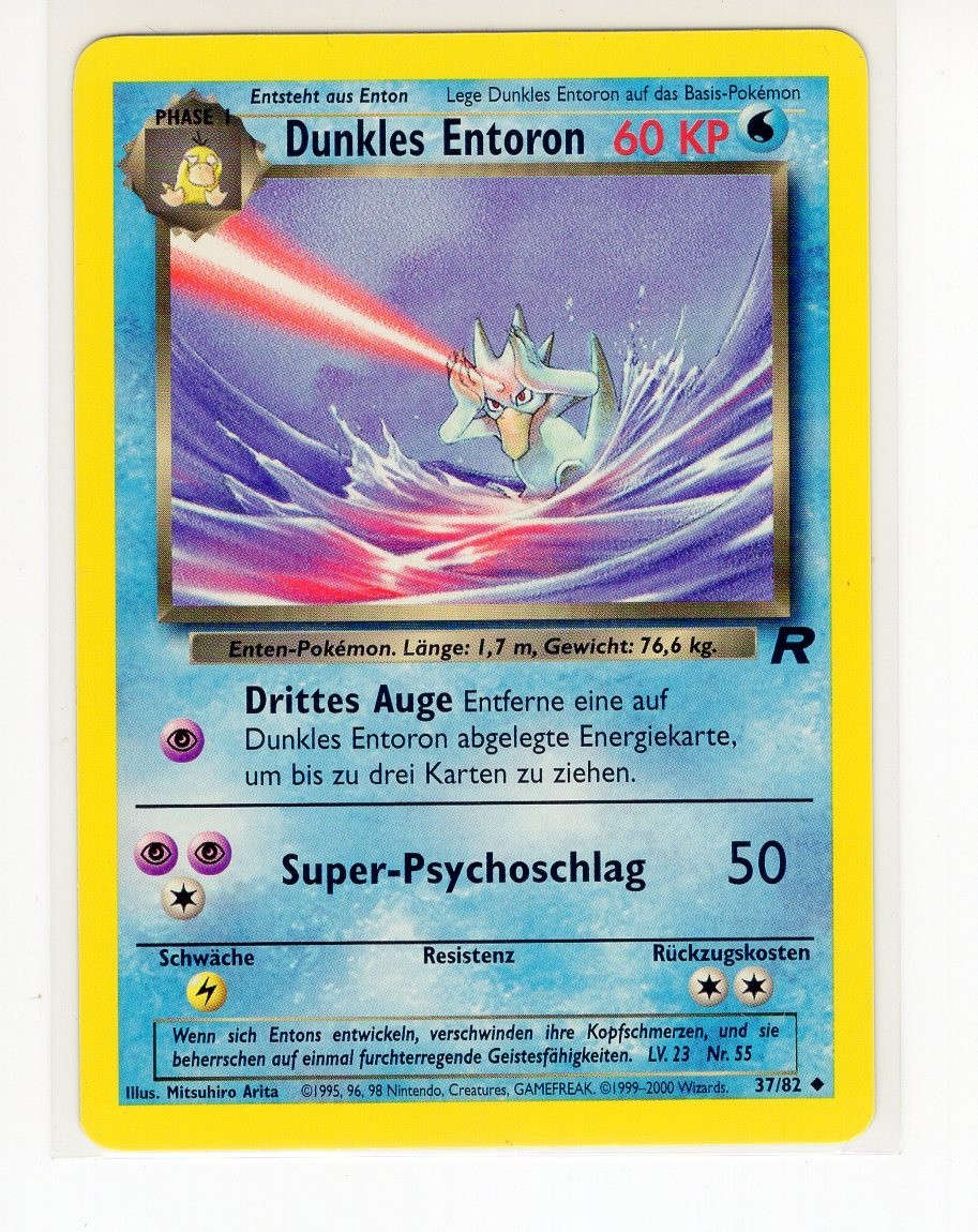 1x ~DE~ GERMAN Dunkles Entoron (Dark Golduck) 37/82 Pokemon Card (G8)