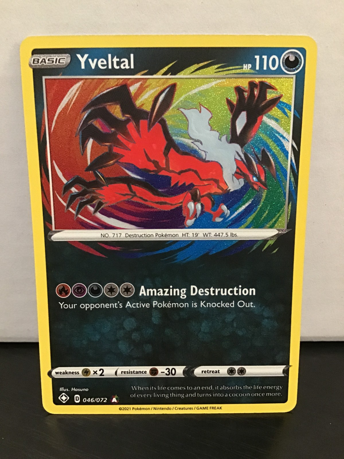 Yveltal 046/072 Amazing Rare Holo Pokemon Shining Fates