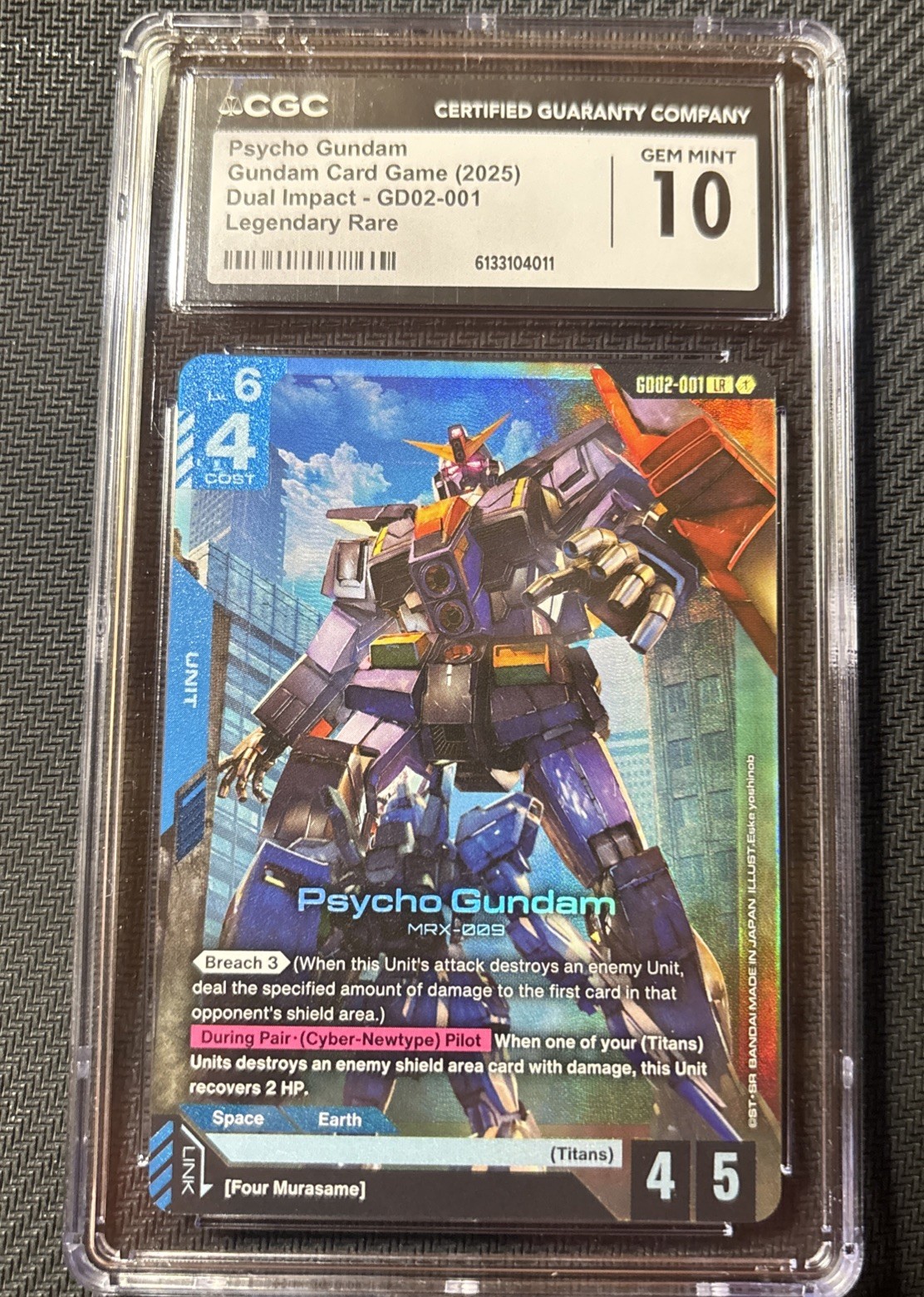 Gundam Card Game TCG Psycho Gundam Dual Impact GD02-001 LR A02 CGC 10