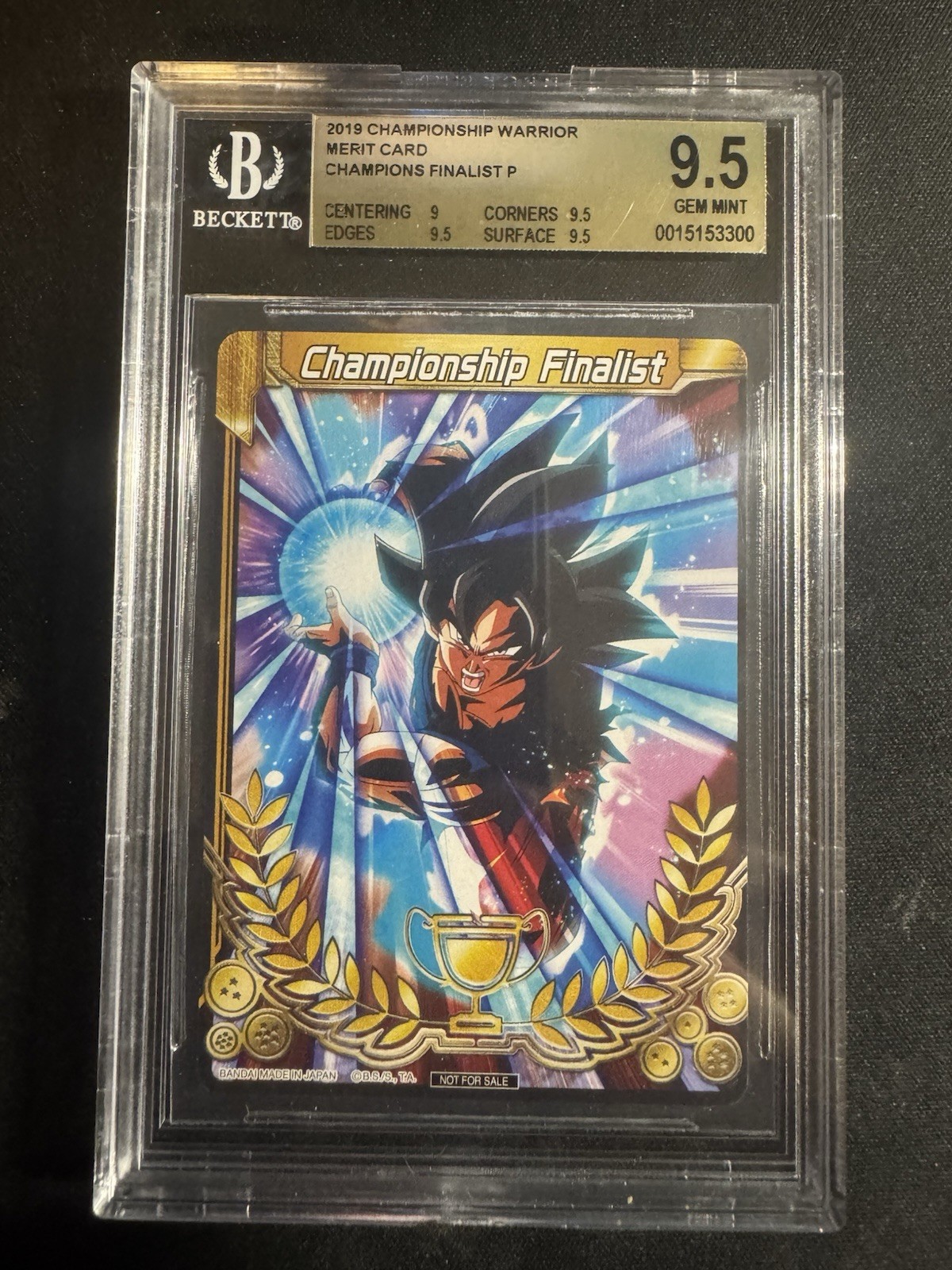 Dragon ball super card game celebration Finalist championship 2019 merit BGS 9.5