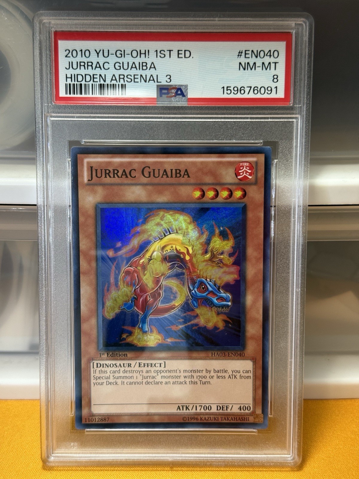 Yu-Gi-Oh! Jurrac Guaiba 1st Ed Super Rare Foil PSA 8 Graded NM-MINT LOW POP 1