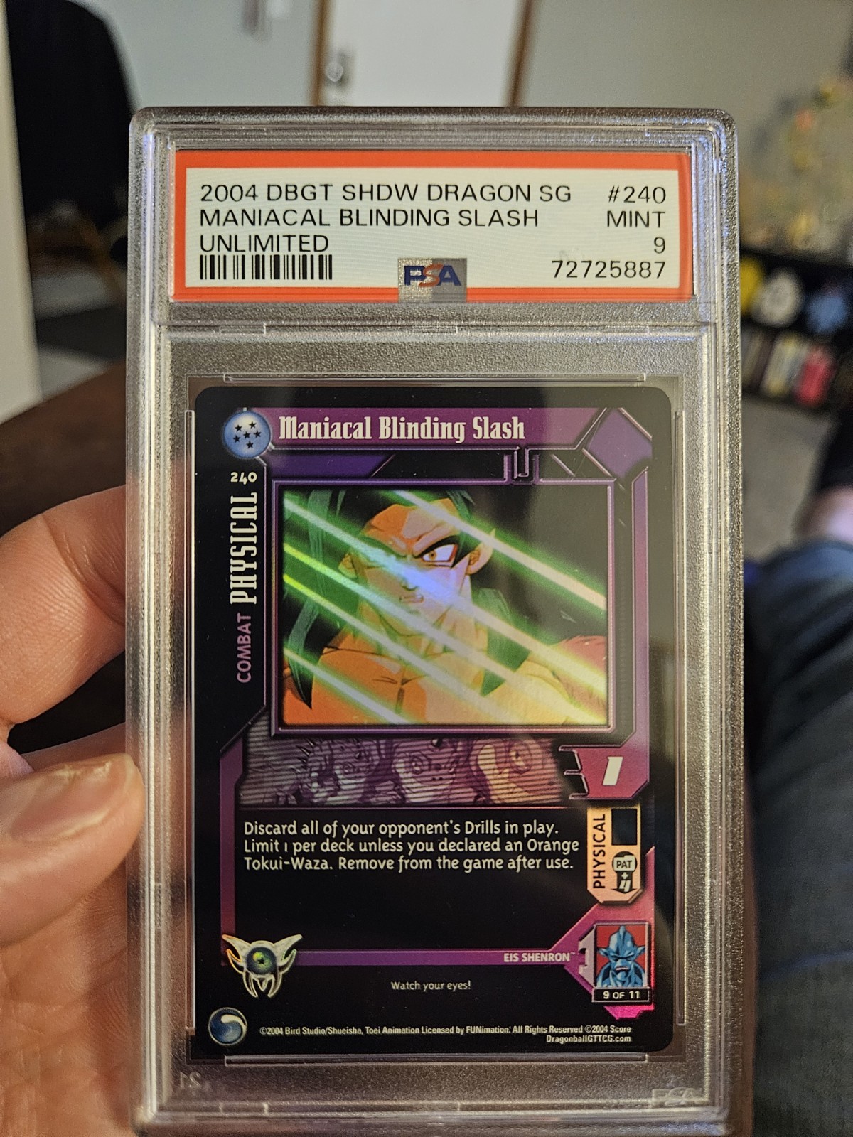PSA 9 – 2004 SCORE DBGT Unlimited Flat Foil – UR Maniacal Blinding Slash