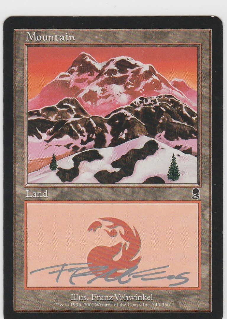 Magic the Gathering ~ Mountain (344 B) ~ M/NM ~ Odyssey ~ Signed by Artist #18
