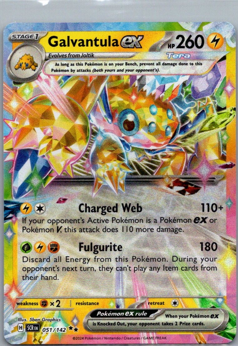 Galvantula ex 51/142 Stellar Crown Pokemon TCG Holo Double Rare NM