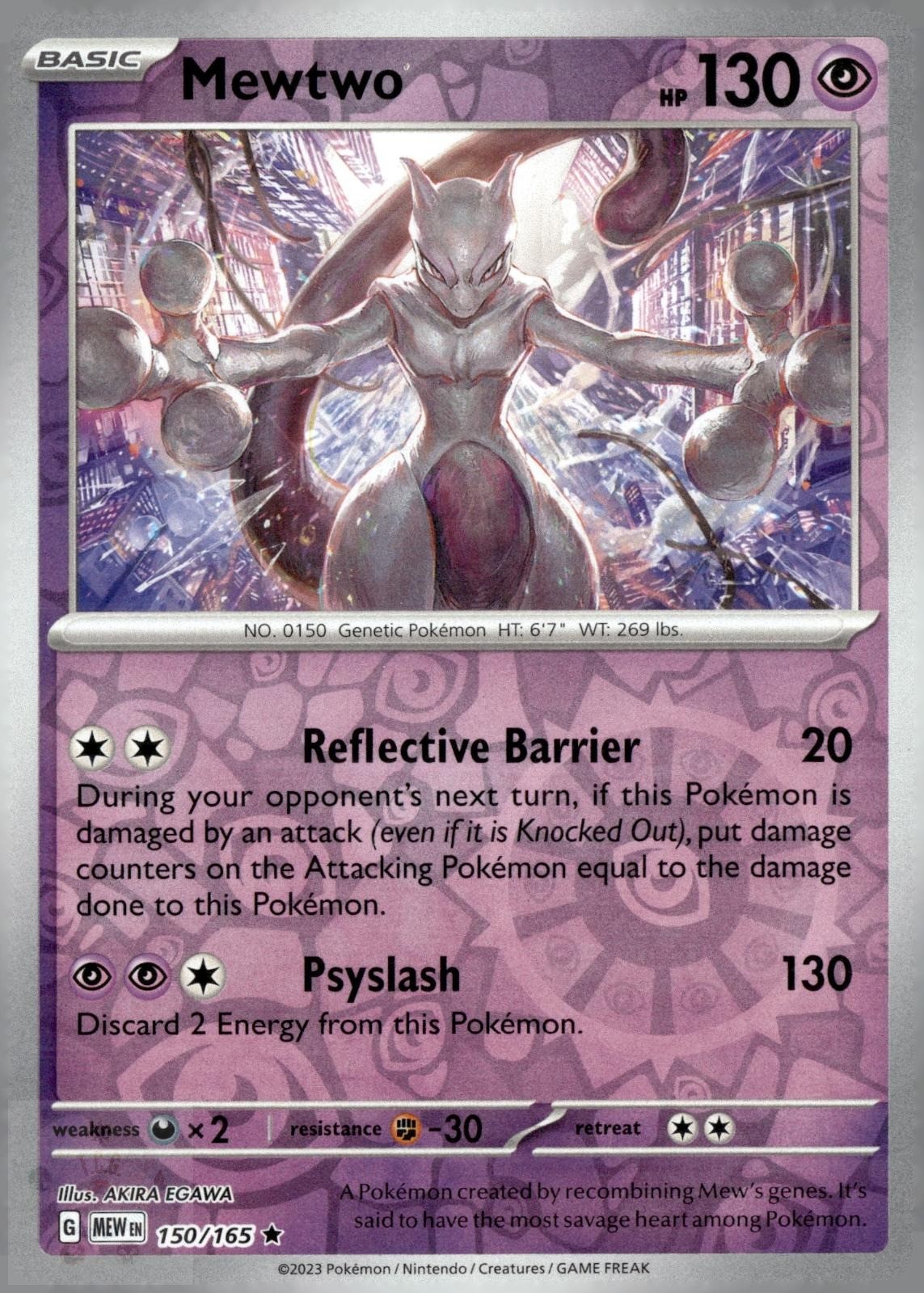 Mewtwo 150/165 Rare 151 Pokemon Reverse Holo NM/M