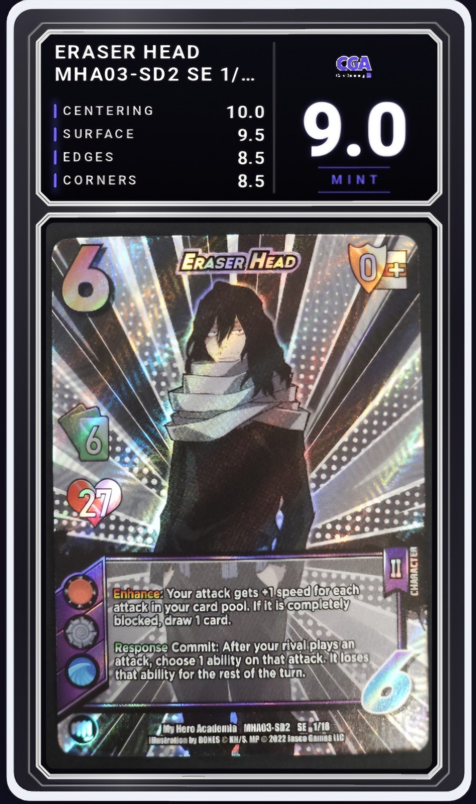 2022 My Hero Academia Heroes Clash Eraser Head 1/18 SE – CGA 9.0 Digital Grade
