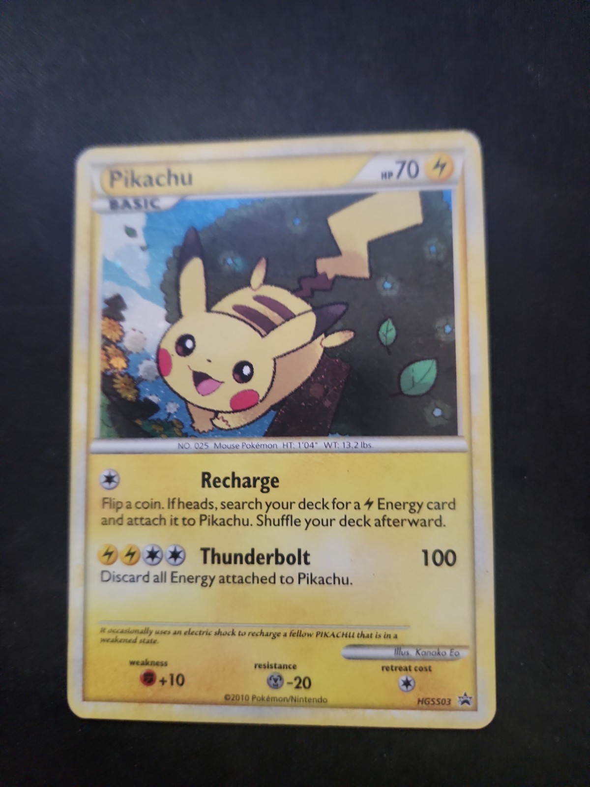 Pokémon Pikachu HGSS03 2010 Holo Promo Basic Card 70HP English