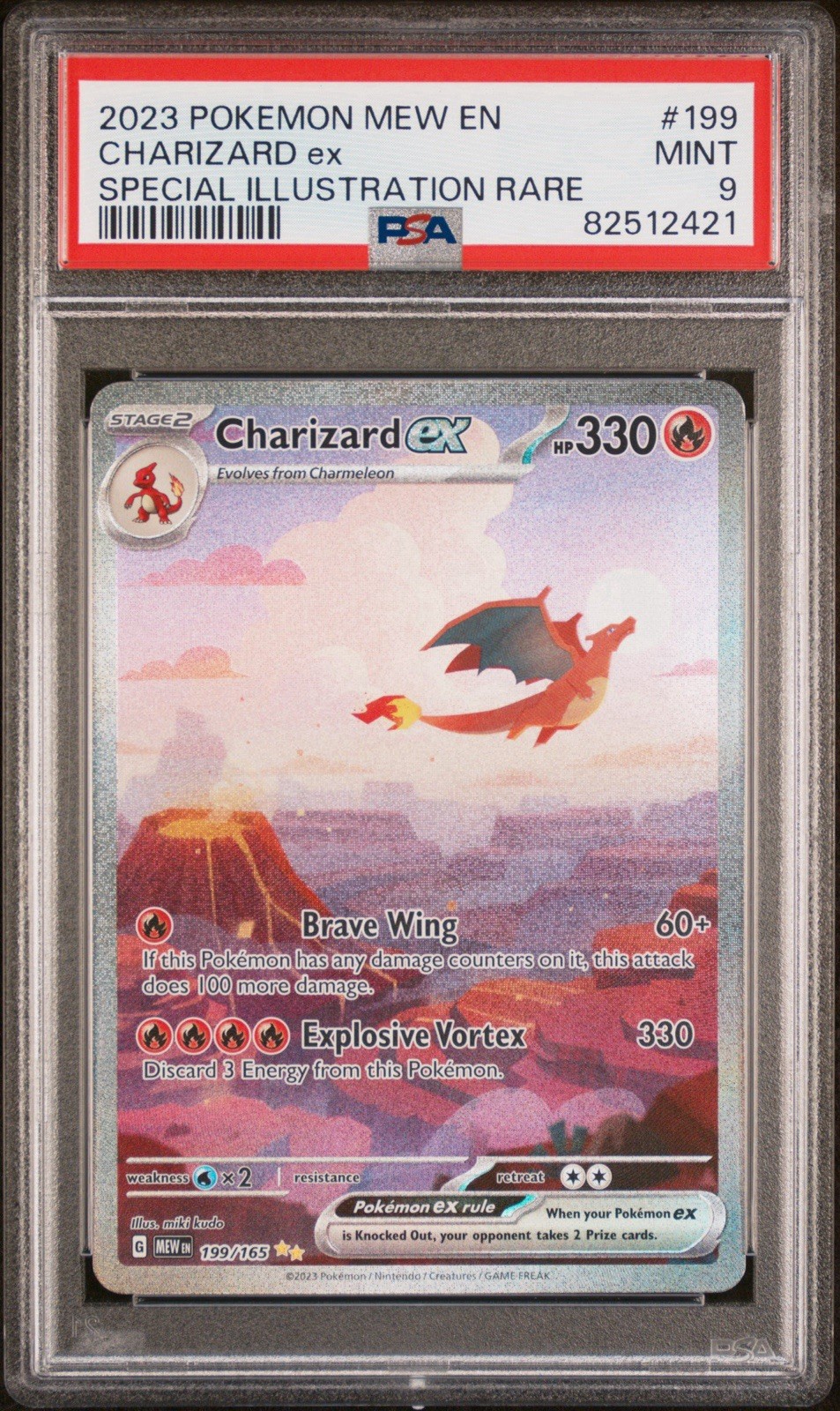 2023 Pokemon 151 Charizard EX 199/165 PSA 9 Mint Special Illustration Rare SIR