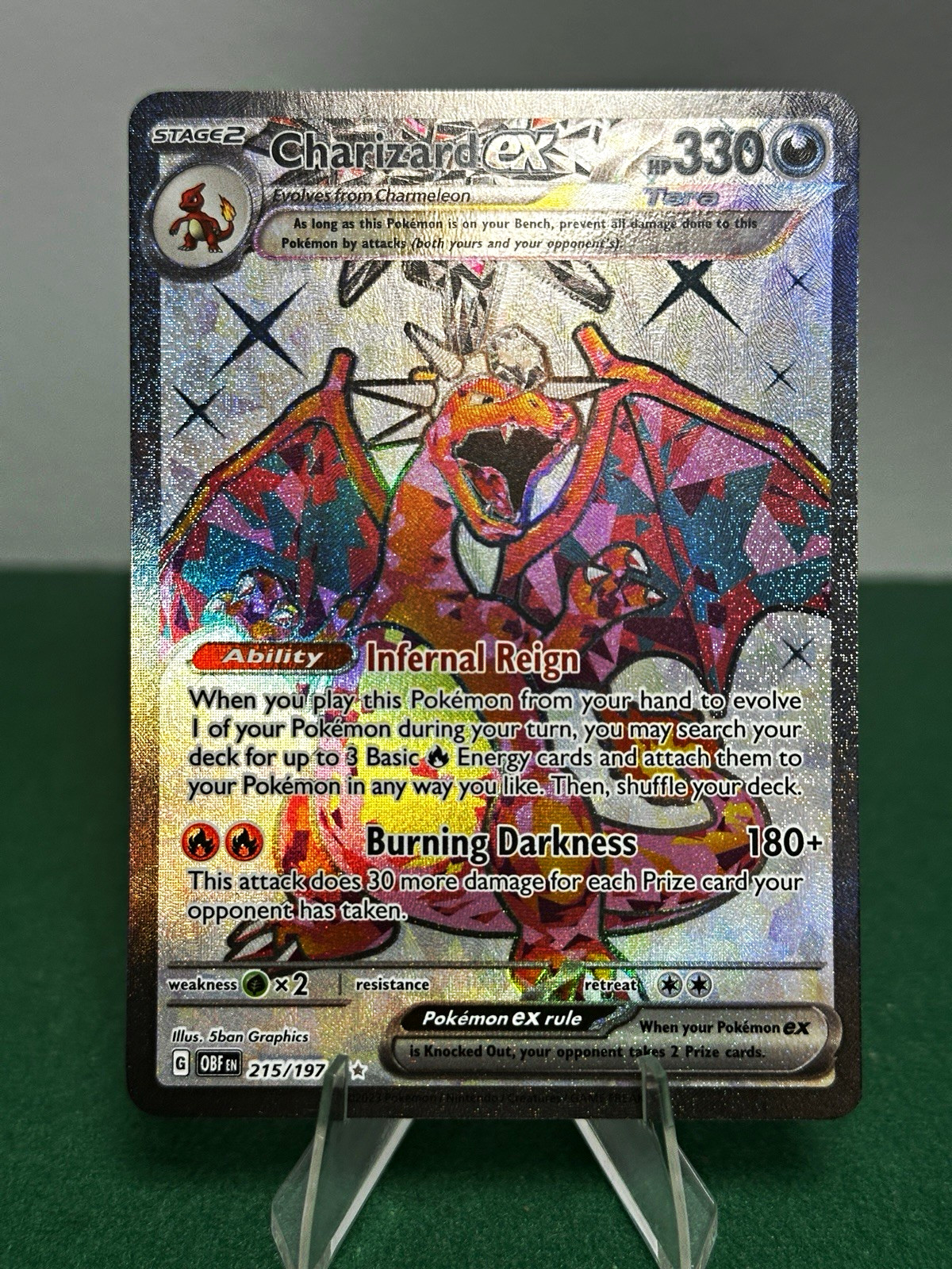 Charizard EX 215/197 Obsidian flames Holo Ultra rare English Pokemon TCG Card