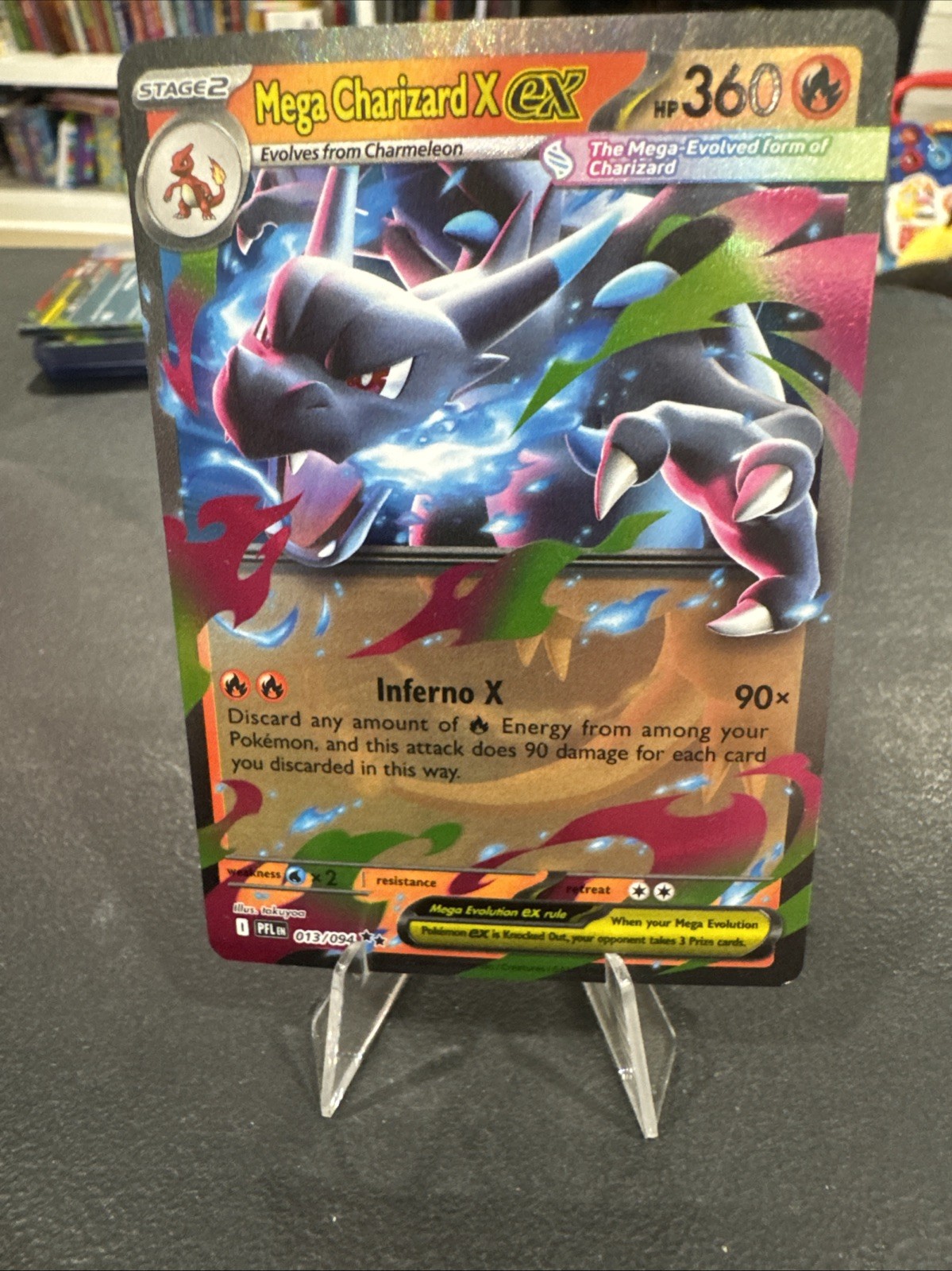 Mega Charizard X ex – 013/094 ME02: Phantasmal Flames (PFL) 013/094 Holofoil