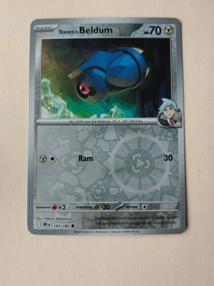 Steven’s Beldum Destined Rivals SV10 143/182 Pokémon TCG Reverse Holo – NM